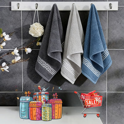 Bath Towels Set of 3 400GSM Microfiber Towels with Coastal Pattern for Bathroom and Spa for Home and Guest Use