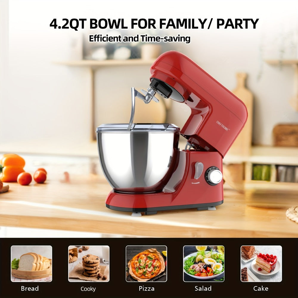 Stand Mixer 4.5 Qt Tilt-Head 500W Electric Kitchen Mixer 6-Speed Multifunctional with Dough for Home Cooking, Dining and Outdoor Meals