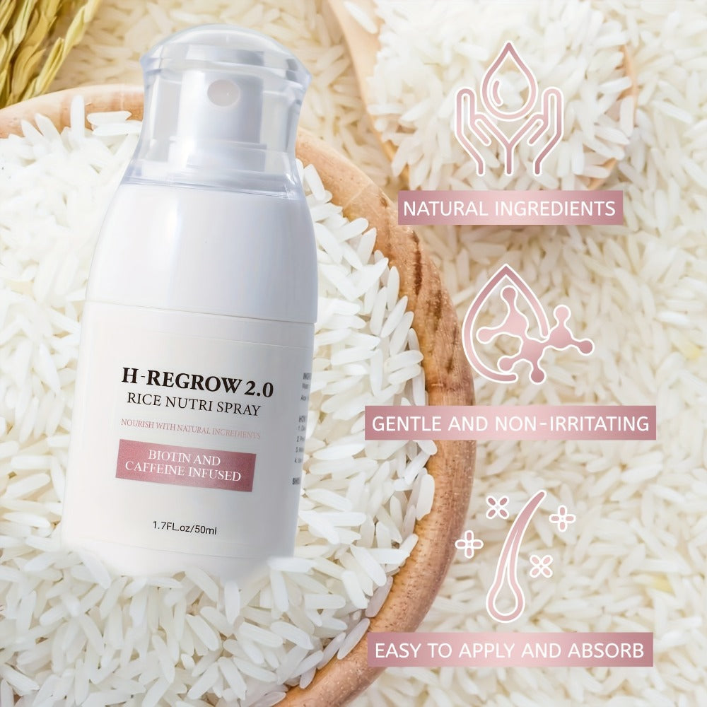 Rice Scalp Spray 4pcs Set, Hydrolyzed Rice Protein & Ginger Root Extract Hair Mist for Scalp, Strengthening & Softening
