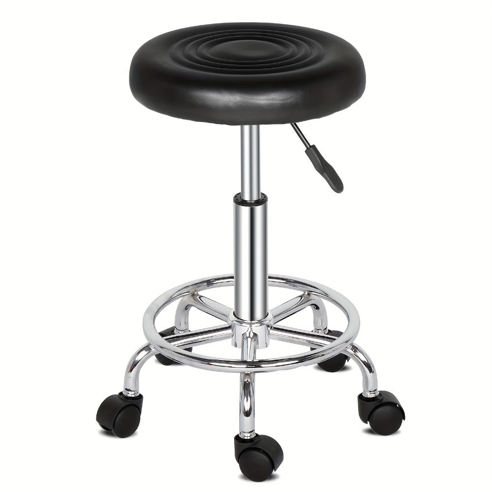 Saddle & Round Salon Stool with Backrest 360-Degree Swivel, Adjustable Height Professional Chair for Salon