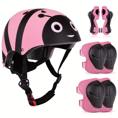 Kids Bike Helmet & Gear Set 7-Piece for Ages 2-8 Boys Girls Adjustable with the Listed Color, Size or Set Options for Everyday Use