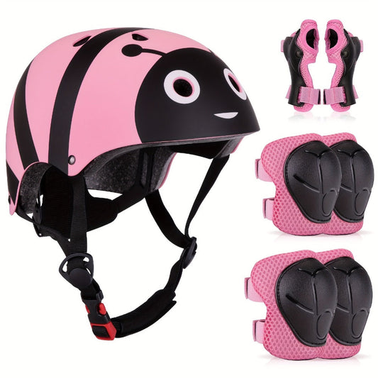 Kids Bike Helmet & Gear Set 7-Piece for Ages 2-8 Boys Girls Adjustable with the Listed Color, Size or Set Options for Everyday Use