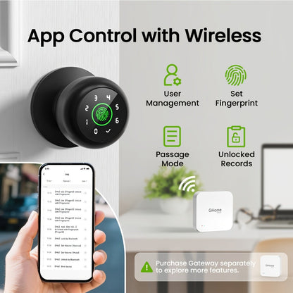 Smart Door Lock GHome K10 K10 PRO K20 and KD03 PRO Knob Models with Three or Four Access Methods