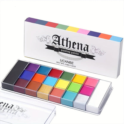 Oil-Based Face Body Paint Palette 20 Colors 168g – Halloween SFX Makeup Kit Black White Flash Tattoo Cosplay