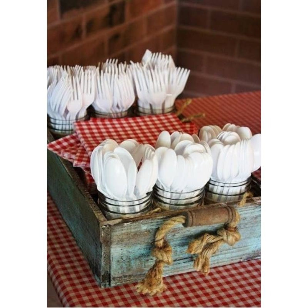 Disposable Plastic Forks 1000 Pack Medium Weight, White Bulk Plastic Cutlery Set for Takeout, Meal Prep