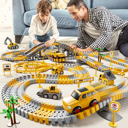 236-Piece STEM Race Track Car Toy Set for Kids Ages 3+, Track Splicing & Racing, Engineering Construction Style