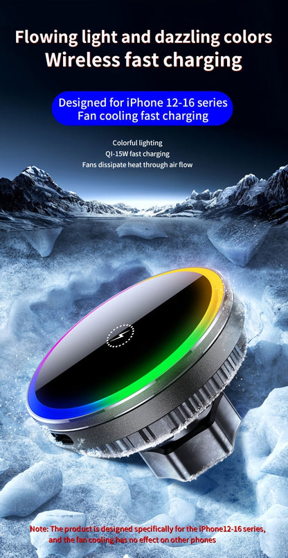 MagSafe Car Wireless Charger for iPhone 12-16 – Magnetic Air Vent Mount with Dual Cooling Fans, Qi1 Fast Charging