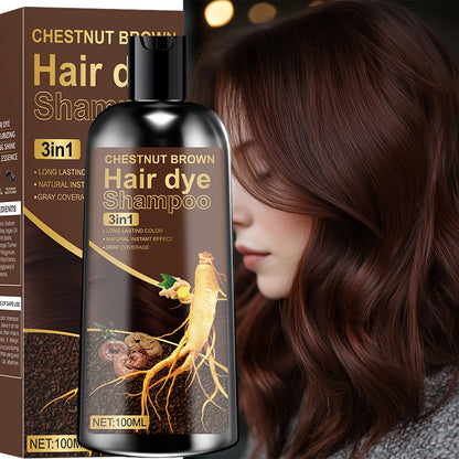 Plant Extract Hair Coloring Shampoo 100ml 3.38oz, Deep Scalp-Safe Gray & White Hair Coverage, Botanical Color