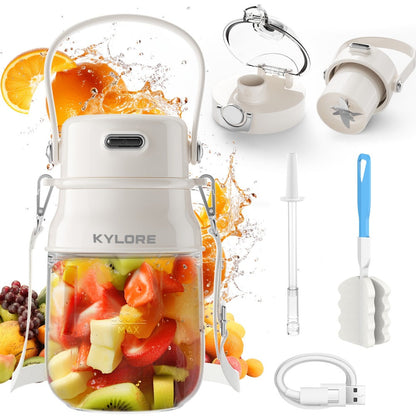 Personal Blender USB-C Rechargeable 27oz - 10-Blade Portable Smoothie Blender with Shoulder Strap