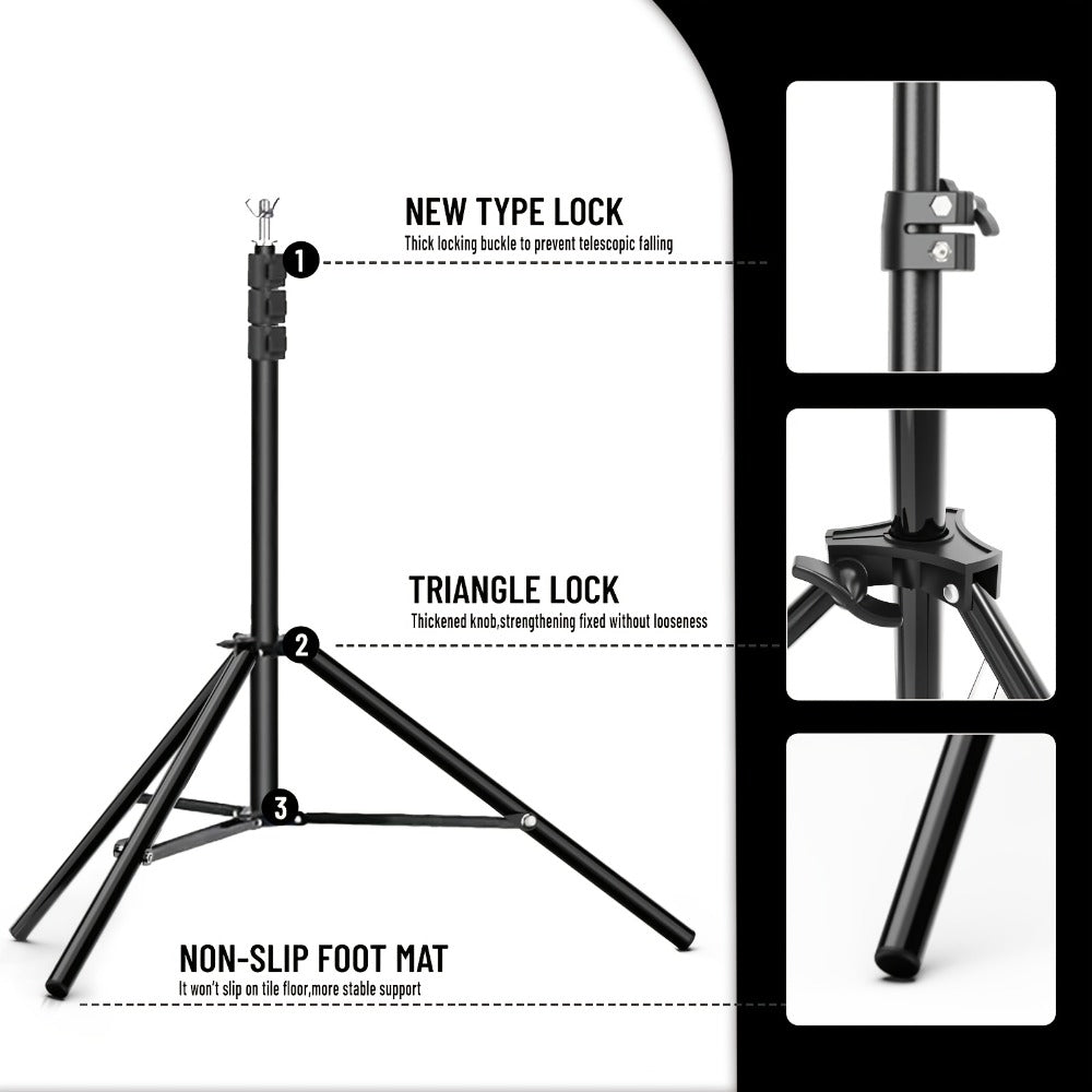 10x10ft Heavy Duty Backdrop Stand Kit – Photography Background Support System with 2 Stands, 4 Crossbars, 4 Clamps & Carry Bag for Photo