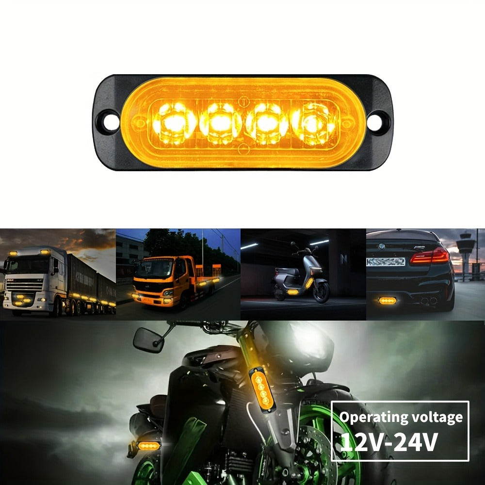 10pcs Universal LED Marker Lights for Trucks Cars 12V-24V Upgraded Clearance Side Marker Indicator Lamps, White Amber Red Options