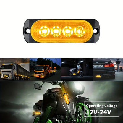 10pcs Universal LED Marker Lights for Trucks Cars 12V-24V Upgraded Clearance Side Marker Indicator Lamps, White Amber Red Options