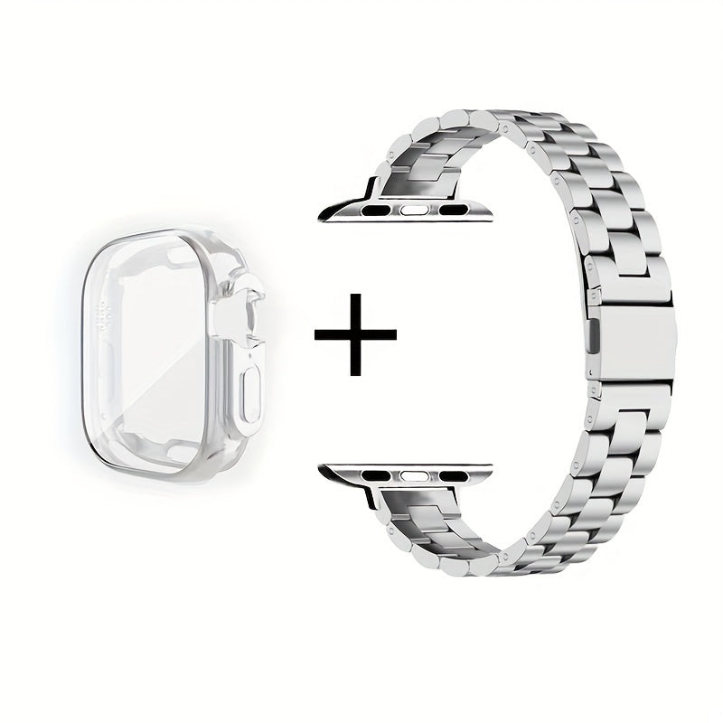 Slim Waist Apple Watch Steel Band & Half Shell Case 3-Piece Set for an Everyday Personal Care Routine