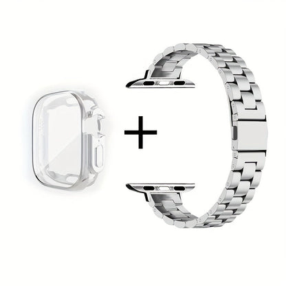 Slim Waist Apple Watch Steel Band & Half Shell Case 3-Piece Set for an Everyday Personal Care Routine