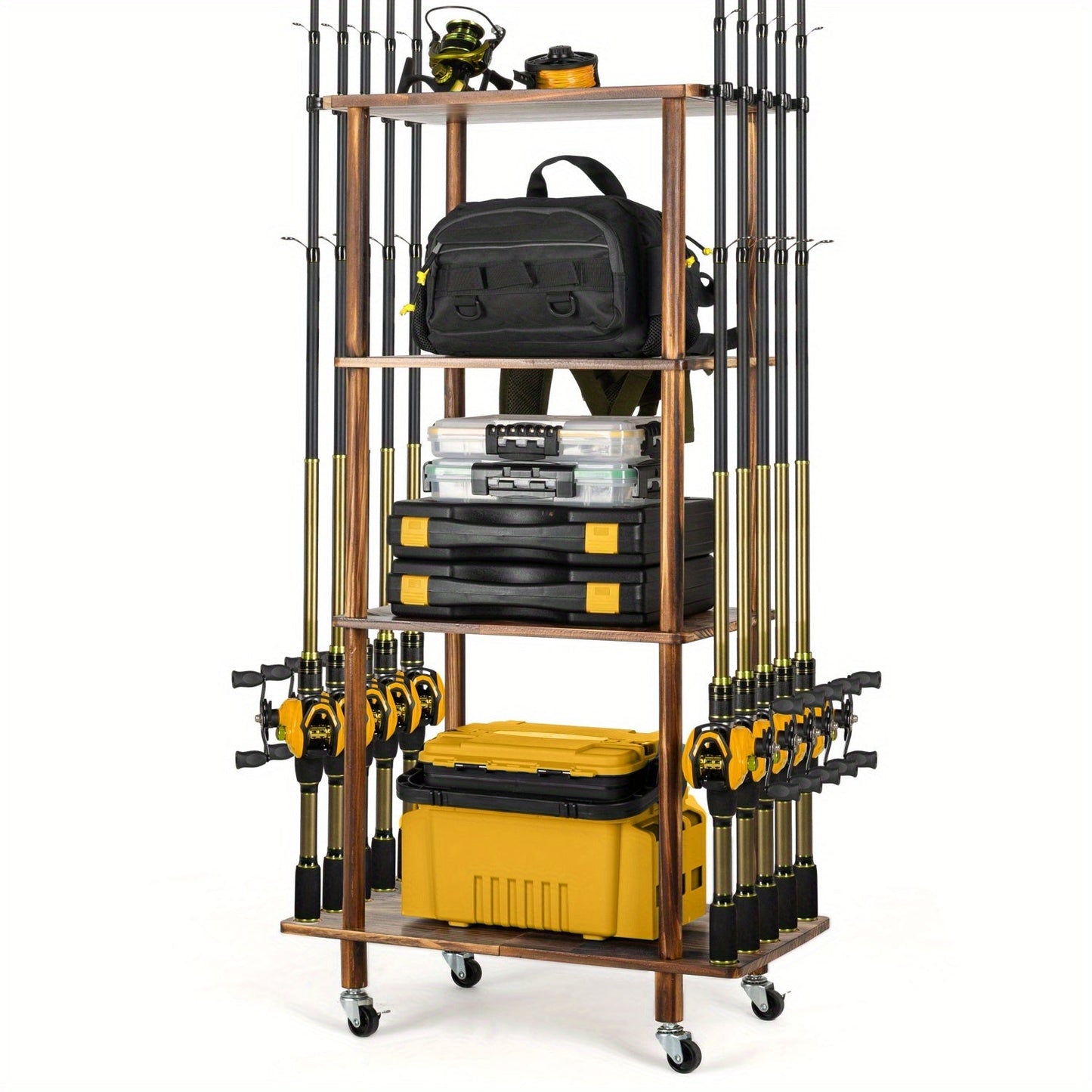 Rolling Storage Rack 3 & 4 Tier Cylindrical Mobile Organizer with Wheels – Freestanding Bathroom Kitchen Bedroom Shelf Tower