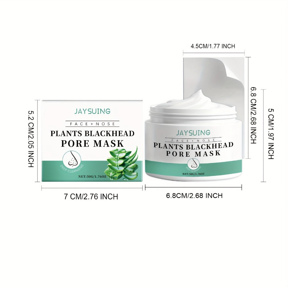 Blackhead Peel-Off Nose Mask 50g with Hyaluronic Acid, Salicylic Acid & Aloe Essence, Deep Pore Cleansing Strips for Smooth Skin