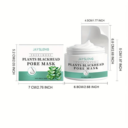 Blackhead Peel-Off Nose Mask 50g with Hyaluronic Acid, Salicylic Acid & Aloe Essence, Deep Pore Cleansing Strips for Smooth Skin