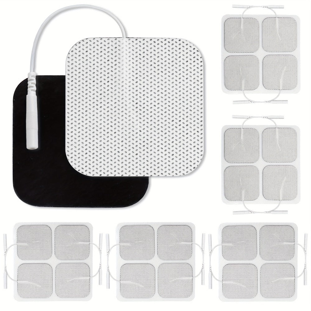 TENS EMS Electrode Pads 40-Pack, 2x2 Inch Reusable Self-Adhesive Replacement Electrode Patches with 2.0mm Pin Connector