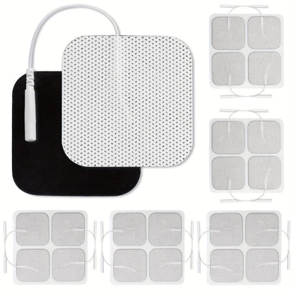 TENS EMS Electrode Pads 40-Pack, 2x2 Inch Reusable Self-Adhesive Replacement Electrode Patches with 2.0mm Pin Connector