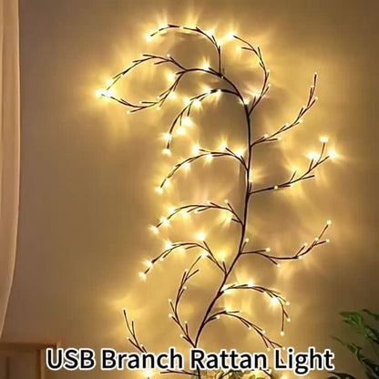Fairy Lights with Remote, 96-LED Bendable Willow Branch Fairy Lights with USB Power, Remote Control and Eight Indoor Modes
