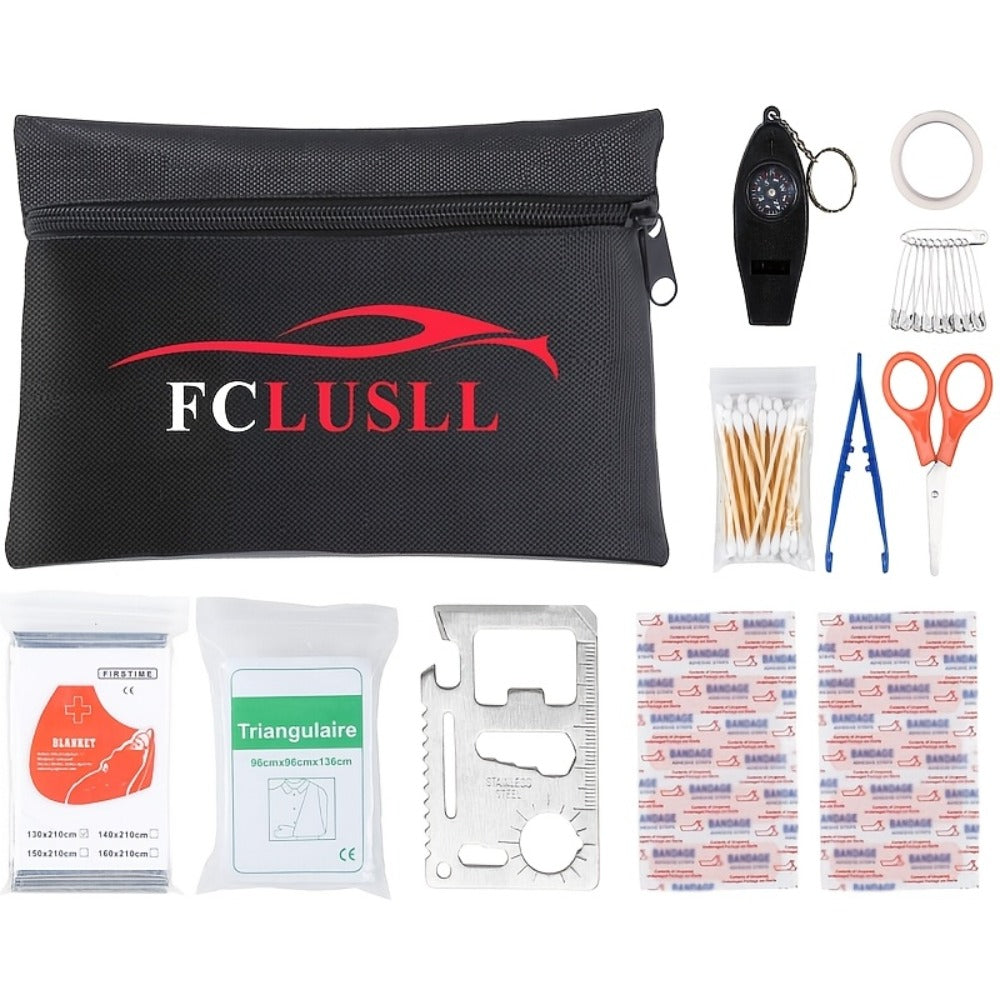 Car Roadside Emergency Kit with Jumper Cables, Towing Rope & Multifunctional Shovel – Complete Vehicle Safety Kit for Cars, Trucks & SUVs