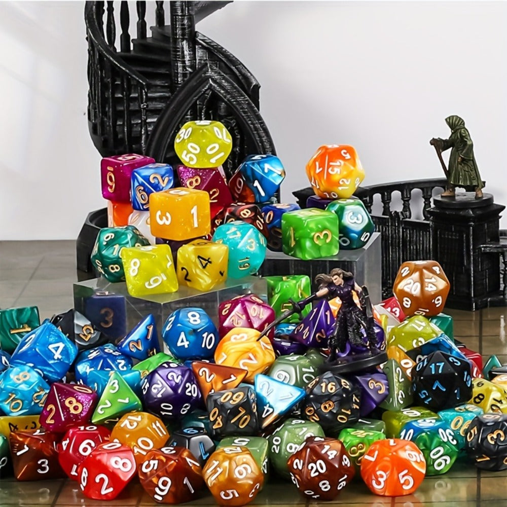 DND Polyhedral Dice Set 25 Sets 175pcs, Double Color D4 D6 D8 D10 D12 D20 for Dungeons & Dragons RPG MTG Tabletop Games