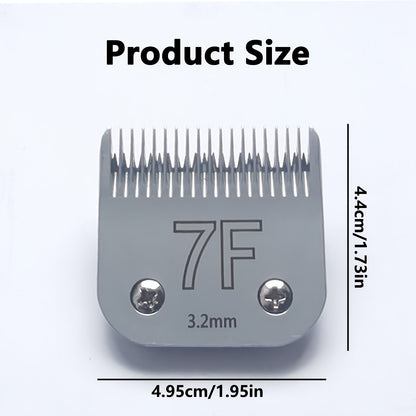 Dog Clipper Replacement Blades – Ceramic & Carbon Steel Detachable Blades in 5 Sizes (3F/4F/5F/7F/10#) | Compatible with Andis AG/AGC