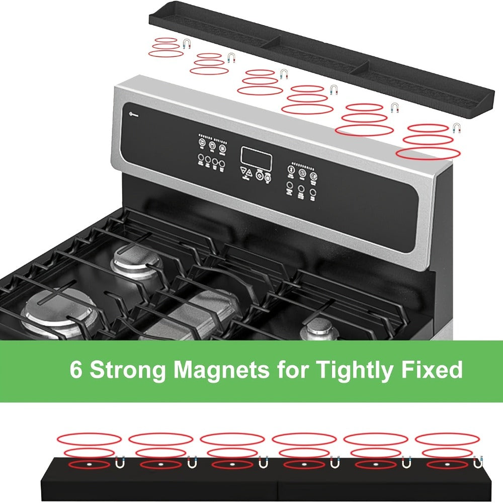 Magnetic Stove Top Shelf Organizer Silicone Spice Rack 30 Inch Heat Resistant Flexible Over Oven Kitchen Storage Organizer Strong Magnetic