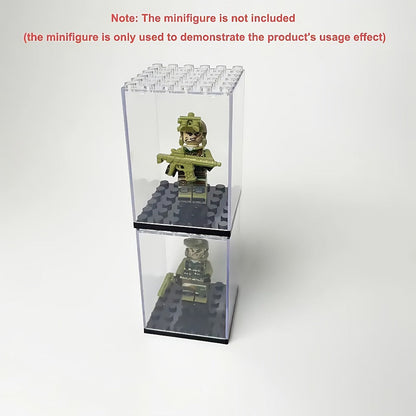 Minifigure Display Case 20-Pack – Clear Acrylic Stackable Storage Boxes for LEGO Figures, Action Figures & Collectibles | Dustproof 360°
