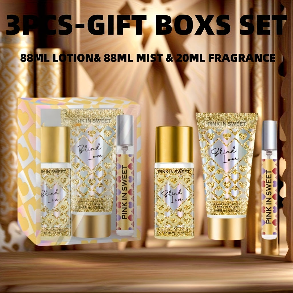 Perfume Gift Set for Women 3-Piece Body Spray Cream Mini EDP Sweet Gourmand Fragrance Date Night Party Birthday Gift