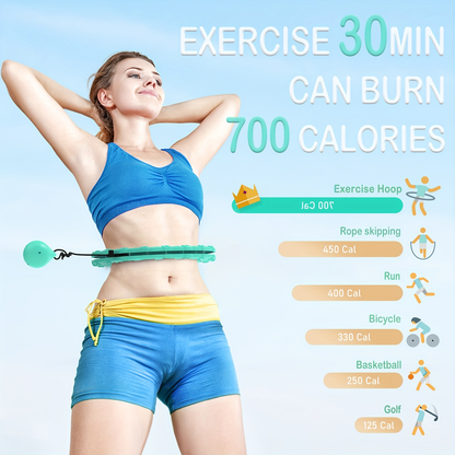 Weighted Hula Hoop Exercise Ring 69" – Smart Pilates Circle with 30 Detachable Knots, Plus Size Adjustable Fitness Hoop for Adults