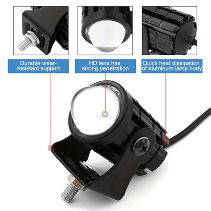 Dual-Color LED Vehicle Work Light Set, Two-Piece 8–80 V Pair with 6000 K White and 3000 K Yellow Output