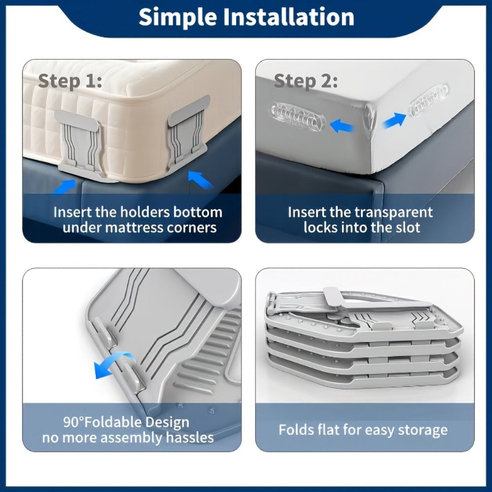 Bed Sheet Holder Straps – Heavy-Duty Mattress Sheet Grippers, No More Loose Bedding, Universal Fit for All Mattress Depths & Sheet Styles
