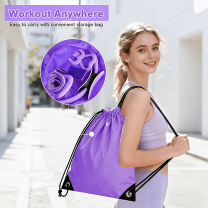 Pink or Purple 16-Piece Pilates Fitness Kit with Ring, Ball, Five Bands, Socks, Straps and Storage Bag