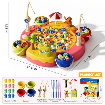 Magnetic Fishing Game for Kids 66 Pieces, Ocean Fishing Toy Set with Rods for Toddlers Ages 3 4 5 6