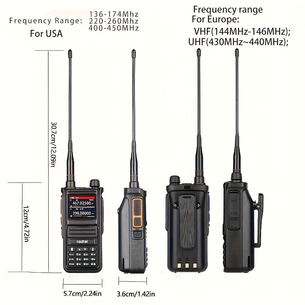Radtel RT-470X Tri-Band Walkie Talkie 256CH, Aviation Air Band Two Way Radio with NOAA Weather & Marine