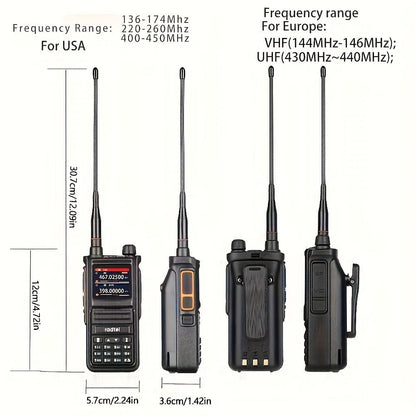 Radtel RT-470X Tri-Band Walkie Talkie 256CH, Aviation Air Band Two Way Radio with NOAA Weather & Marine