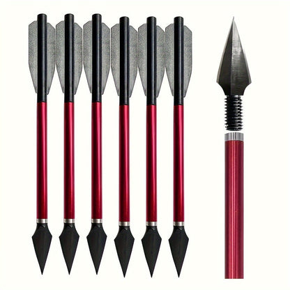 Broadhead Mini Crossbow Bolts 6pcs | 6.7 Inch Aluminum Alloy Archery Arrows with Sharp Tips for 50-80 Lbs Mini Crossbow