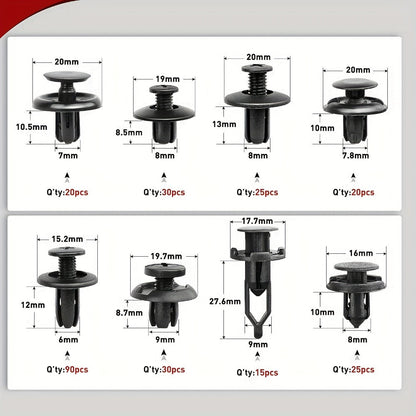 Car Retainer Clips Push Fasteners Kit Bumper Plastic Rivets Assortment for Auto Interior Exterior Trim Panel Body Clips – 113 to 928 Pcs