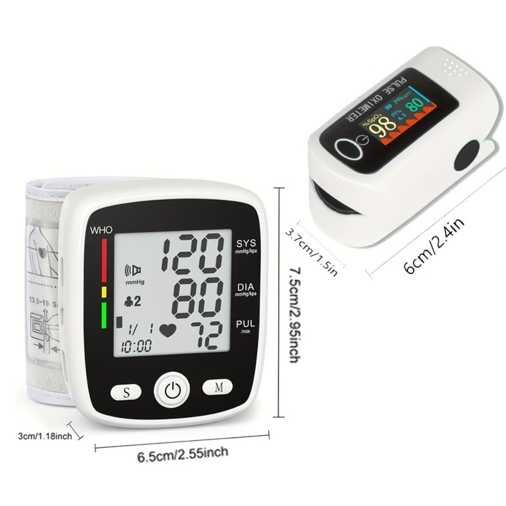 Wrist Blood Pressure Monitor Rechargeable - Digital BP Monitor with Large LCD, Voice Broadcast, 2×99 Memory & USB Charging