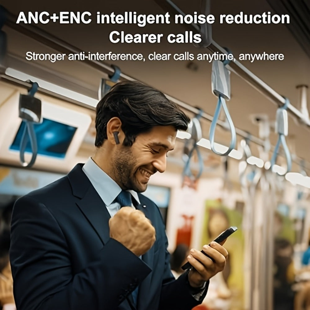 Wireless Earbuds Bluetooth 5.4 with ANC and ENC, LED Touchscreen Case and Black or White Options