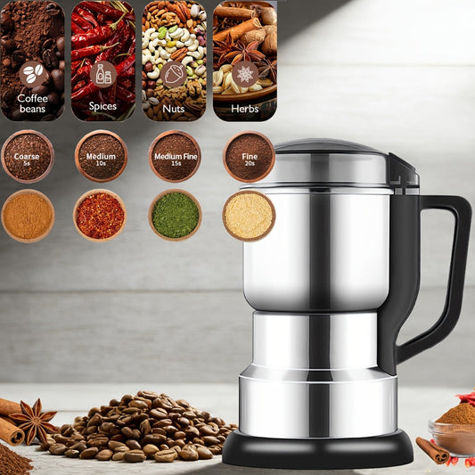 Electric Spice Grinder 300W, Multifunctional 304 Stainless Steel Coffee Bean Herb Seasoning Grain Grinder Machine for Kitchen