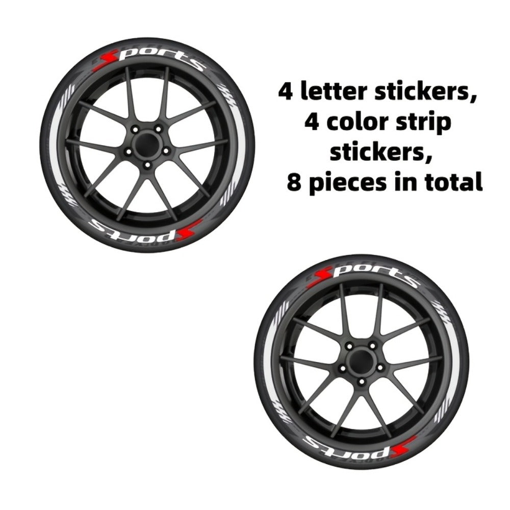 Tire Letter Stickers – Sport Racing PVC Tire Decals for Car & Motorcycle, Self-Adhesive Raised Letter Stickers