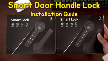 Aluminum Alloy Smart Door Handle Lock 4-in-1 with Fingerprint, Password, App & Key, Left & Right Hand Compatible