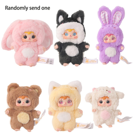 Kawaii Plush Keychain Charm, Cute Pet Healing Doll Rabbit Bear Stuffed Animal Bag Pendant, Random Style