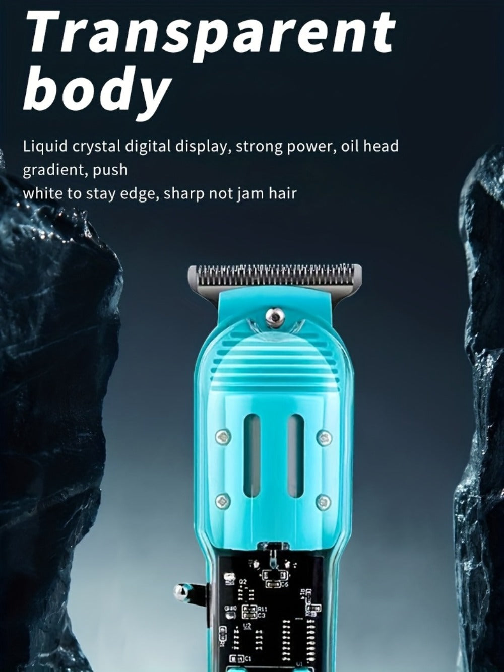 LED Hair Clipper for Men – USB-C Rechargeable Cordless Beard Trimmer with LED Display & 4 Guide Combs, Barber-Grade Home Haircut Kit