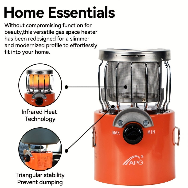 Portable Propane Radiant Heater 9000 BTU – Silent Outdoor Gas Heater with Regulator for Camping, Ice Fishing, Hunting & Emergency Use