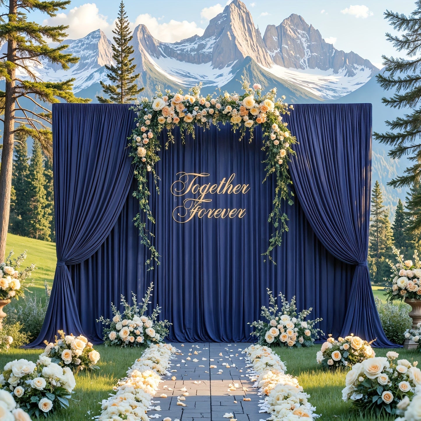 Photography Backdrop 4-Pack 5x10ft Polyester Spandex Background Cloth | Wrinkle-Resistant, Soft & Smooth with Pole Pockets | Wedding