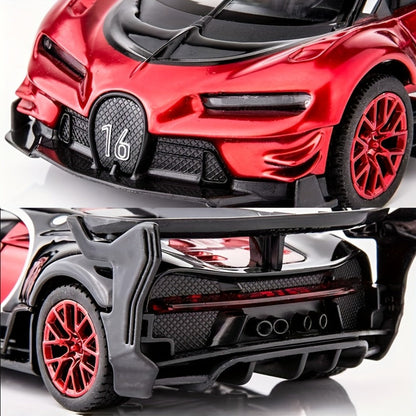 1:32 Vision GT Supercar Die-Cast Pull-Back Toy Car with Lights & Sounds, Zinc Alloy Model Car for Kids & Collectors