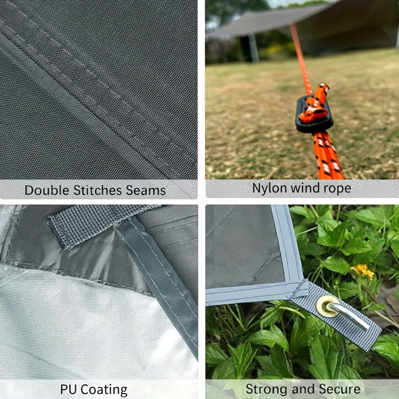Camping Tarp Canopy with UV Protection – Portable Foldable Waterproof Shelter Tent for Backpacking, Hiking, Garden